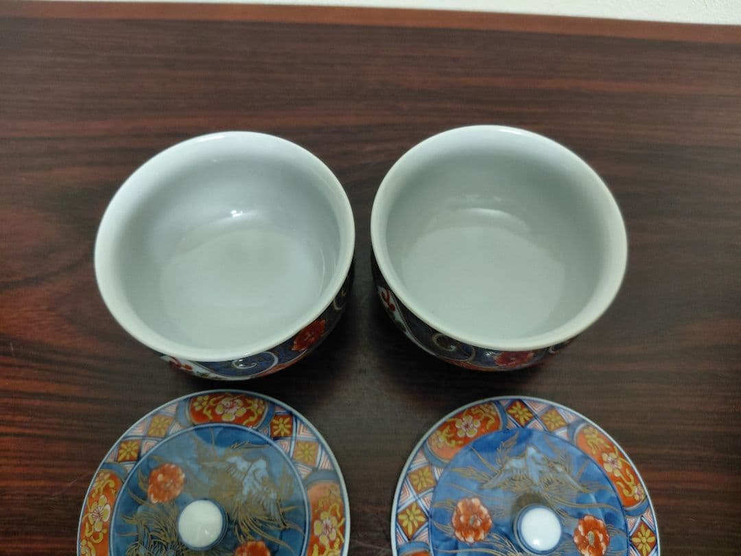 有田焼 館林源右衛門 蓋付茶碗 五客 茶道具 煎茶道具