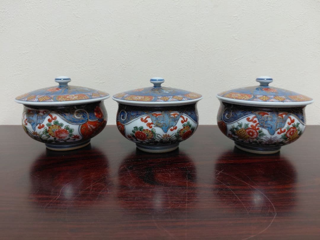 有田焼 館林源右衛門 蓋付茶碗 五客 茶道具 煎茶道具