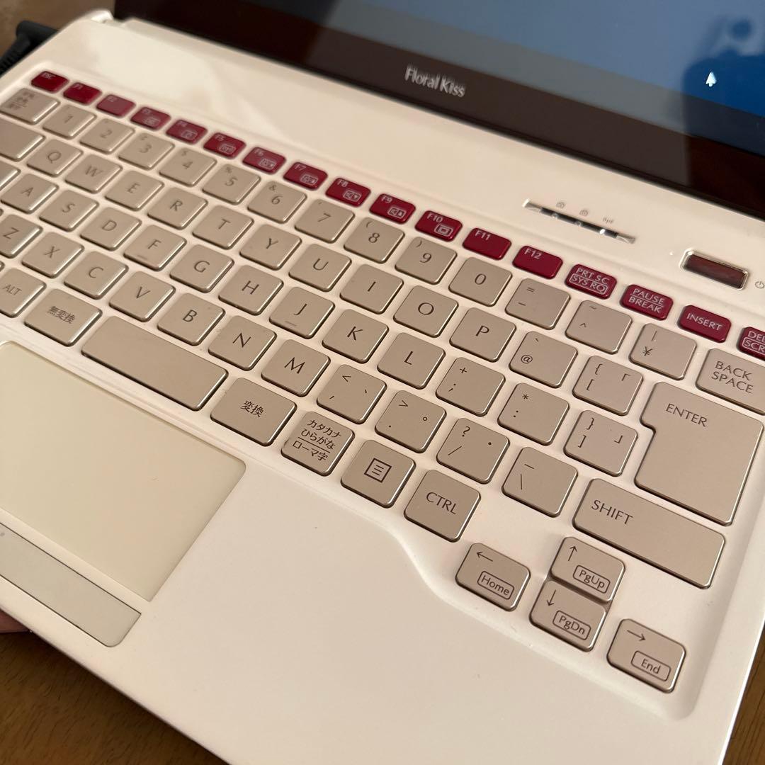 Floral Kiss 可愛いノートPC ピンク/ワインレッド　電源コード付