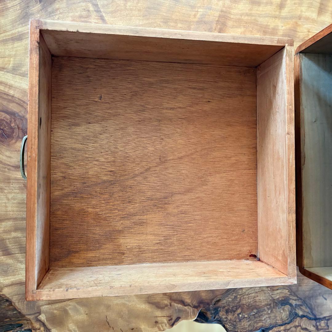 真鍮取手 アンティーク小引き出し 4段／無垢材／収納家具／ビンテージ