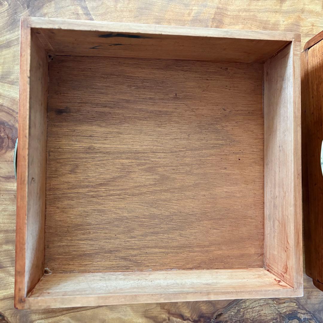 真鍮取手 アンティーク小引き出し 4段／無垢材／収納家具／ビンテージ