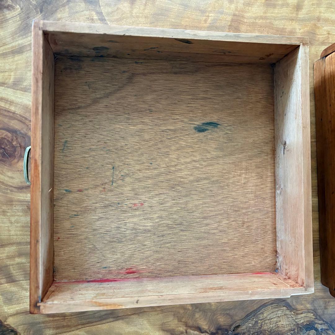 真鍮取手 アンティーク小引き出し 4段／無垢材／収納家具／ビンテージ