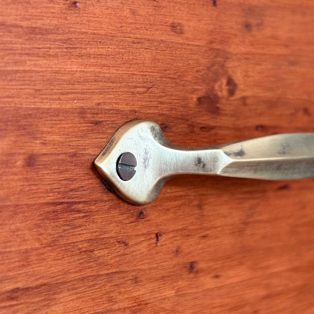 真鍮取手 アンティーク小引き出し 4段／無垢材／収納家具／ビンテージ