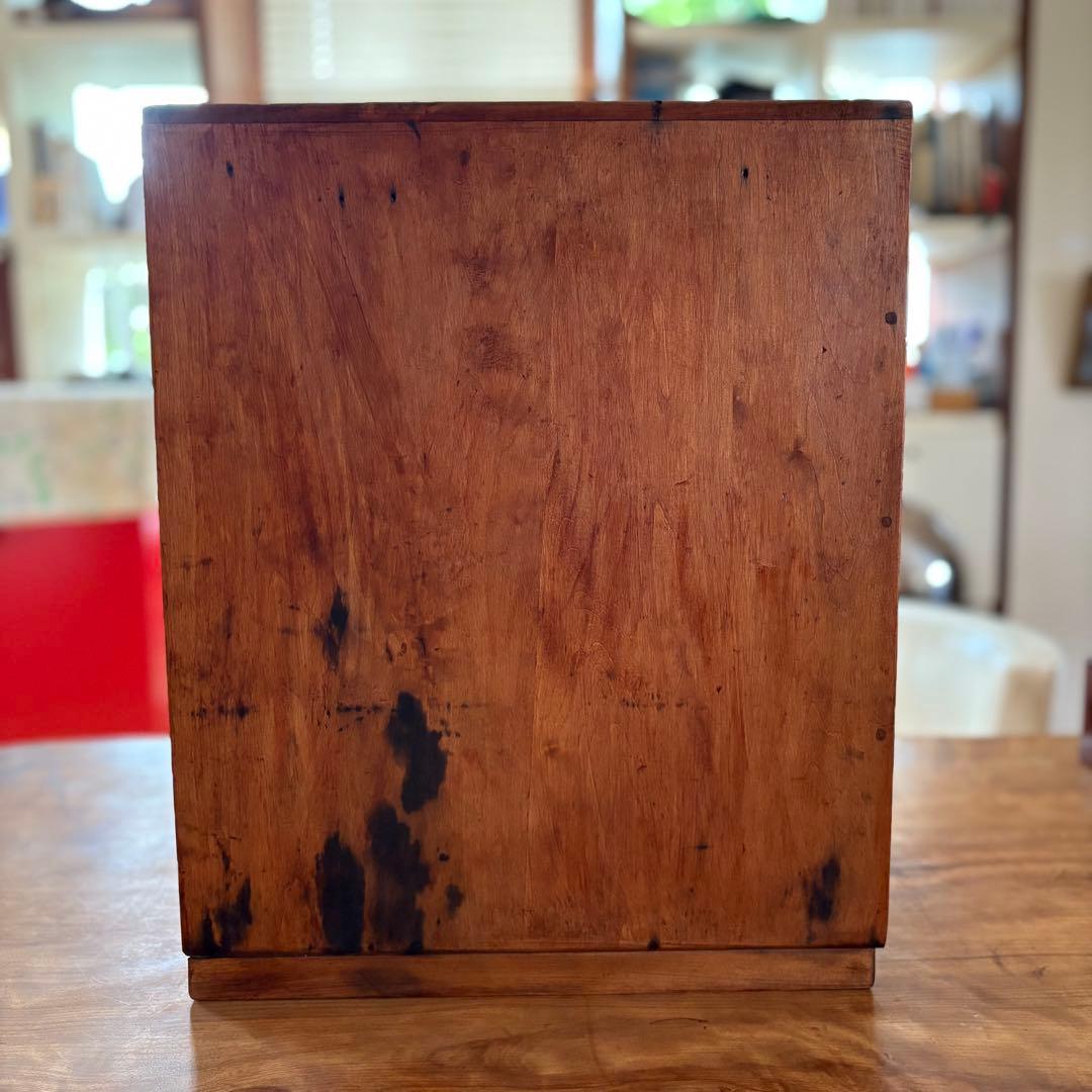 真鍮取手 アンティーク小引き出し 4段／無垢材／収納家具／ビンテージ