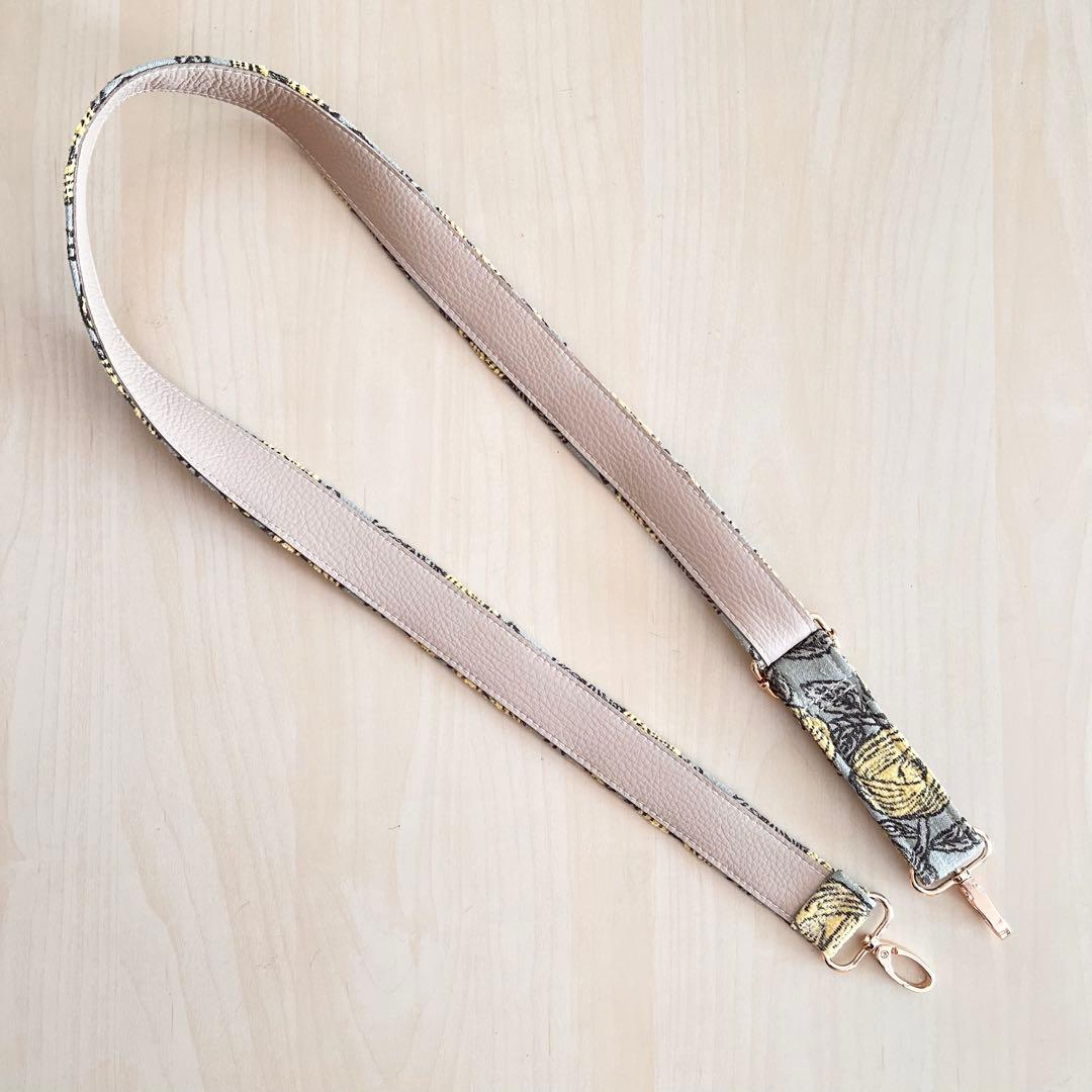 オーダー用　ミナペルホネンの&本革　rosy ストラップ／ショルダーベルト