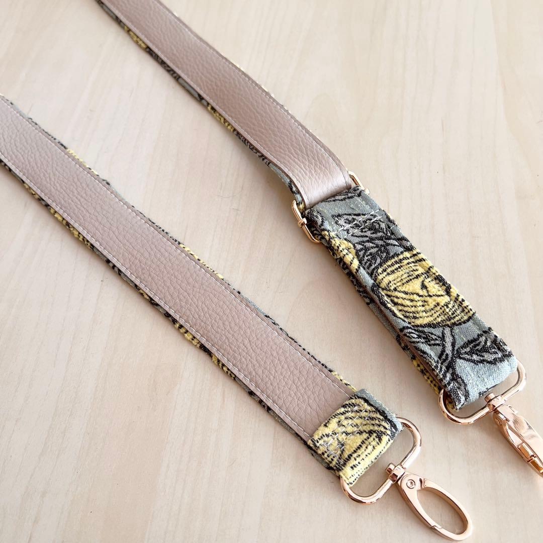 オーダー用　ミナペルホネンの&本革　rosy ストラップ／ショルダーベルト