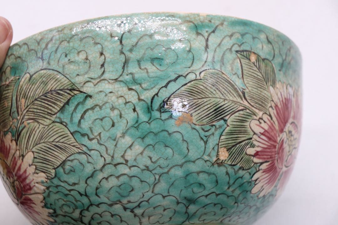 江戸晩期　古九谷　大鉢　アンティーク　木箱入　送料込み251107