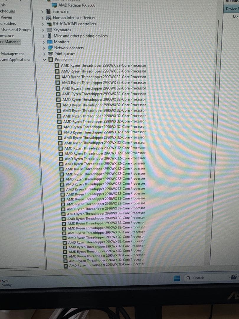 PCケース(自作PC用) Threadripper 2990WX / RX7600 / 32GB /