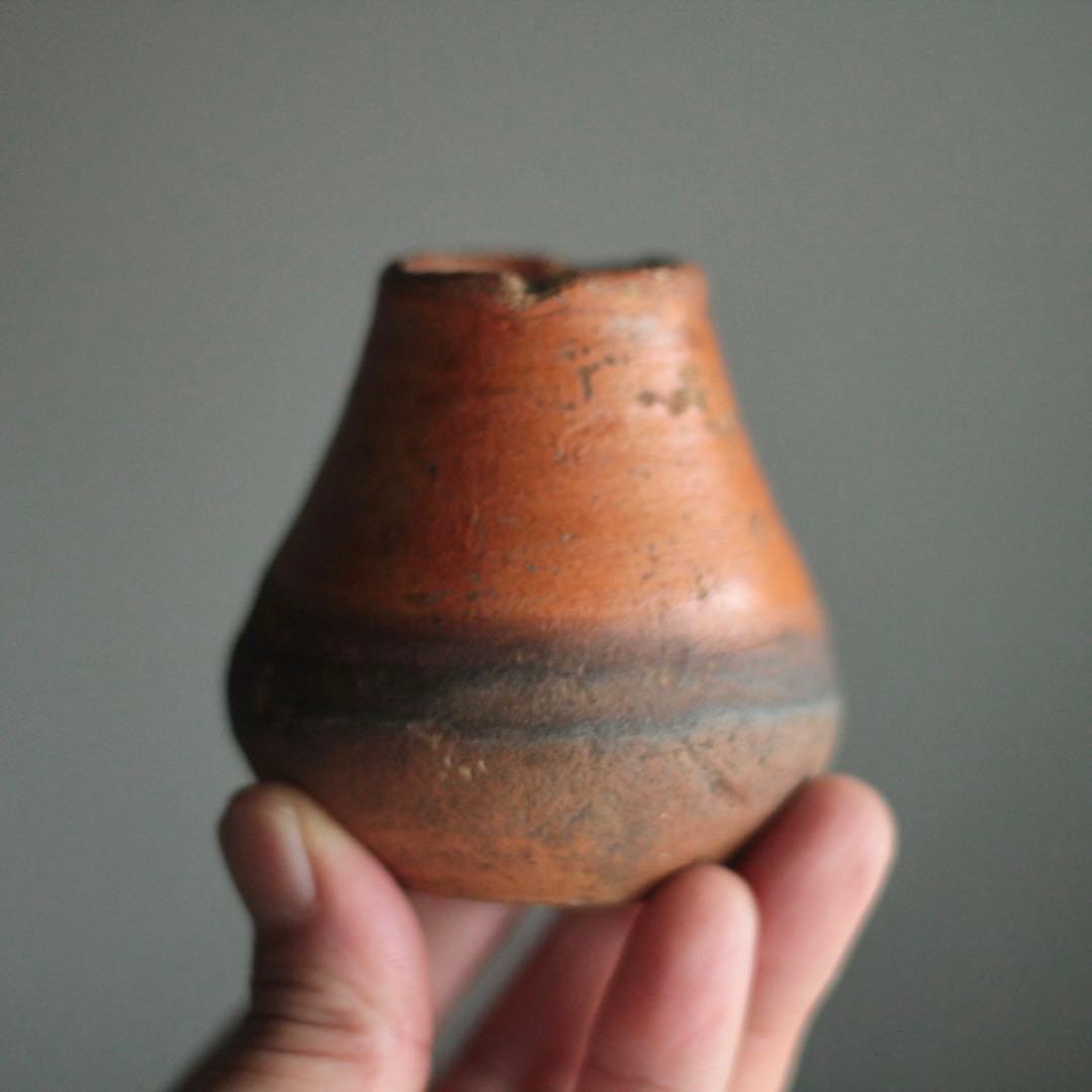 赤あがり 塩笥形 盃 ぐい呑み 小壺 古美術 古道具 アンティーク