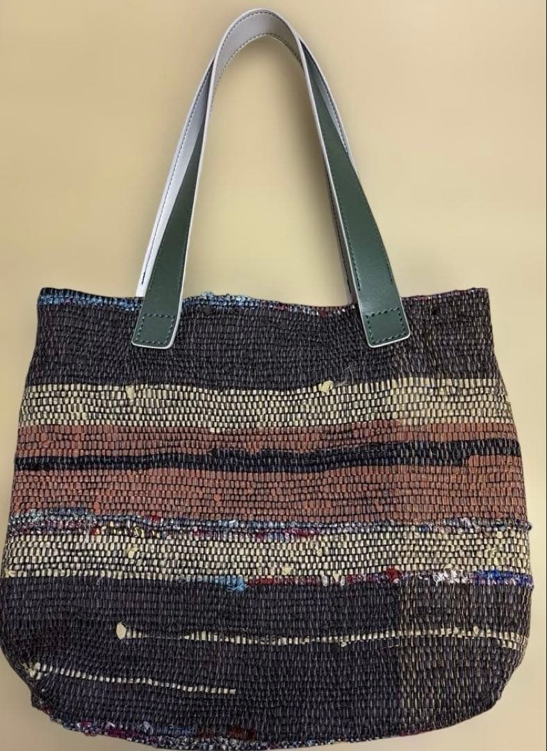 40手織りトートバッグ 内ポケット4つ付 一点物