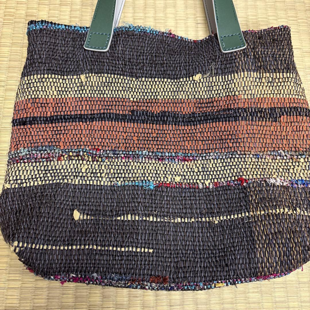 40手織りトートバッグ 内ポケット4つ付 一点物