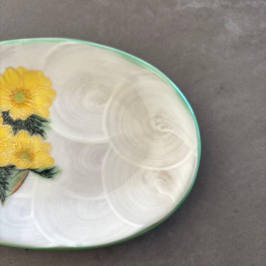 《ほぼ新品》美品　陶あん　京焼　清水焼　銘々皿　福寿草　色絵付け　陶葊　皿