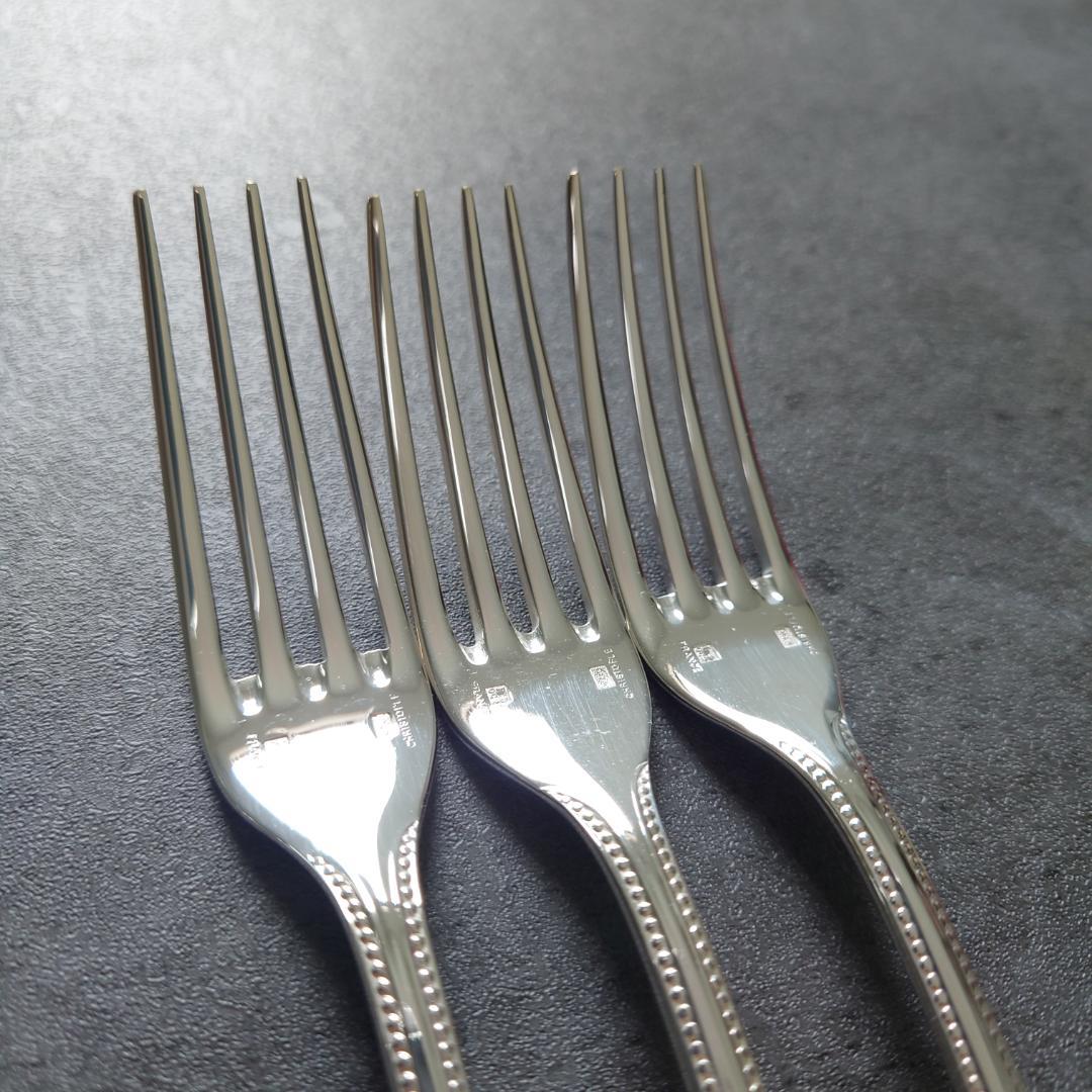 希少 美品 クリストフル パール デザートフォーク 3点