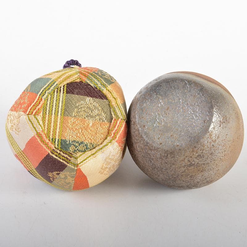 茶道具　備前焼　正告作　茶入　仕覆付　共箱　V　R6742