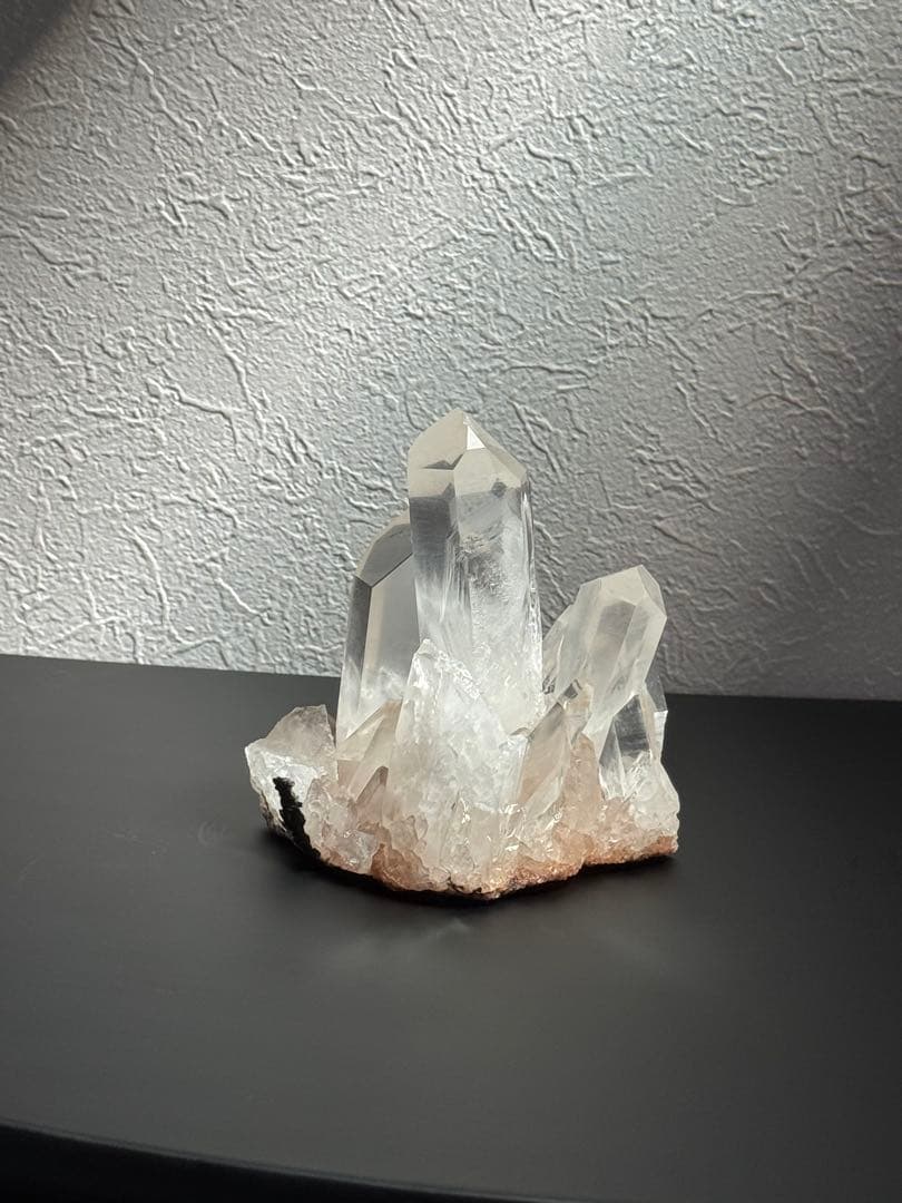 高品質 透明感抜群 造形美◎水晶クラスター ピンクニュアンス