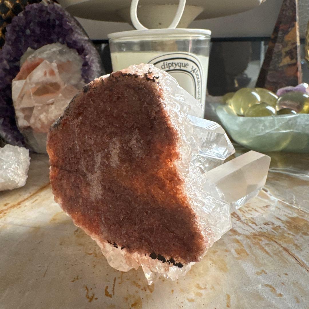 高品質 透明感抜群 造形美◎水晶クラスター ピンクニュアンス