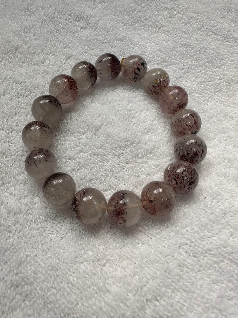 スーパーセブン13.5㎜×16玉 天然石ブレスレット パワーストーン1点物 希少
