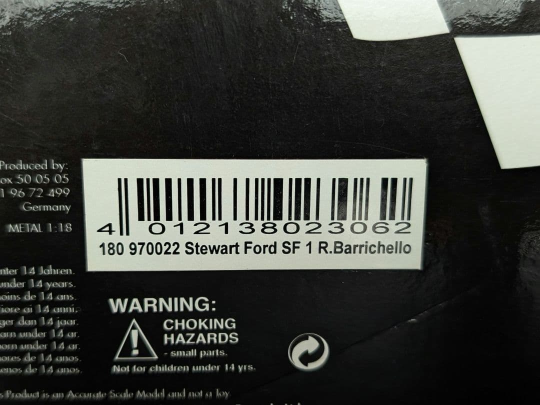ミニチャンプス 1/18 スチュワートフォード SF1 #22 R.バリチェロ