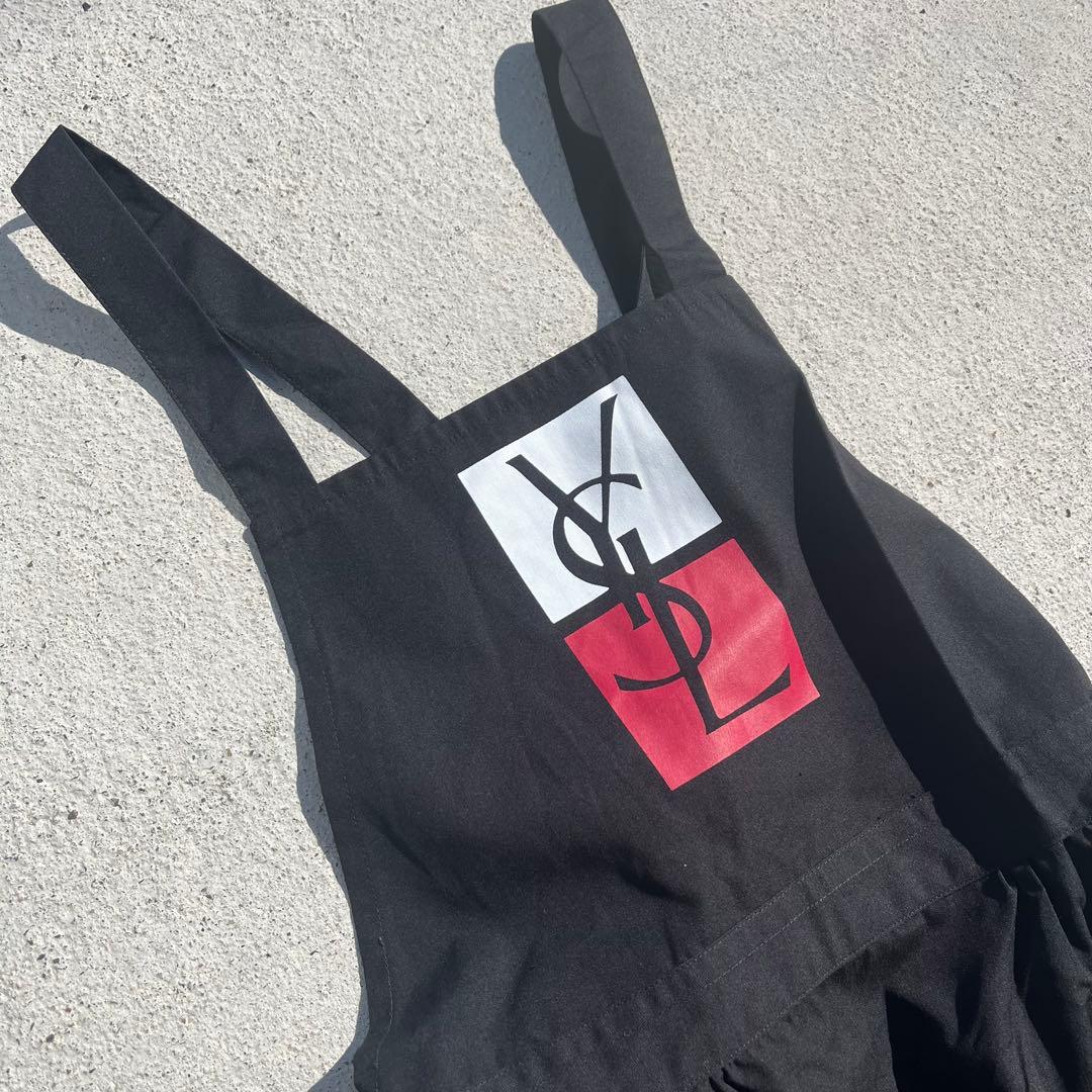 Yves Saint Laurent サンローラン エプロン　デカロゴ　ブラック