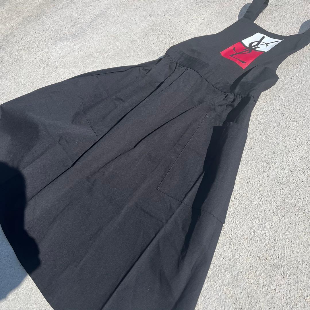 Yves Saint Laurent サンローラン エプロン　デカロゴ　ブラック