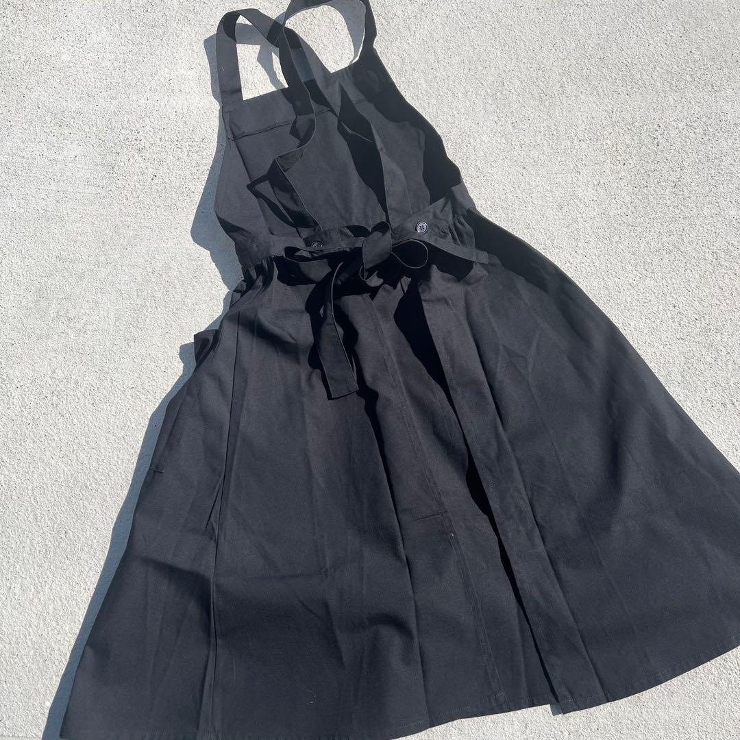 Yves Saint Laurent サンローラン エプロン　デカロゴ　ブラック