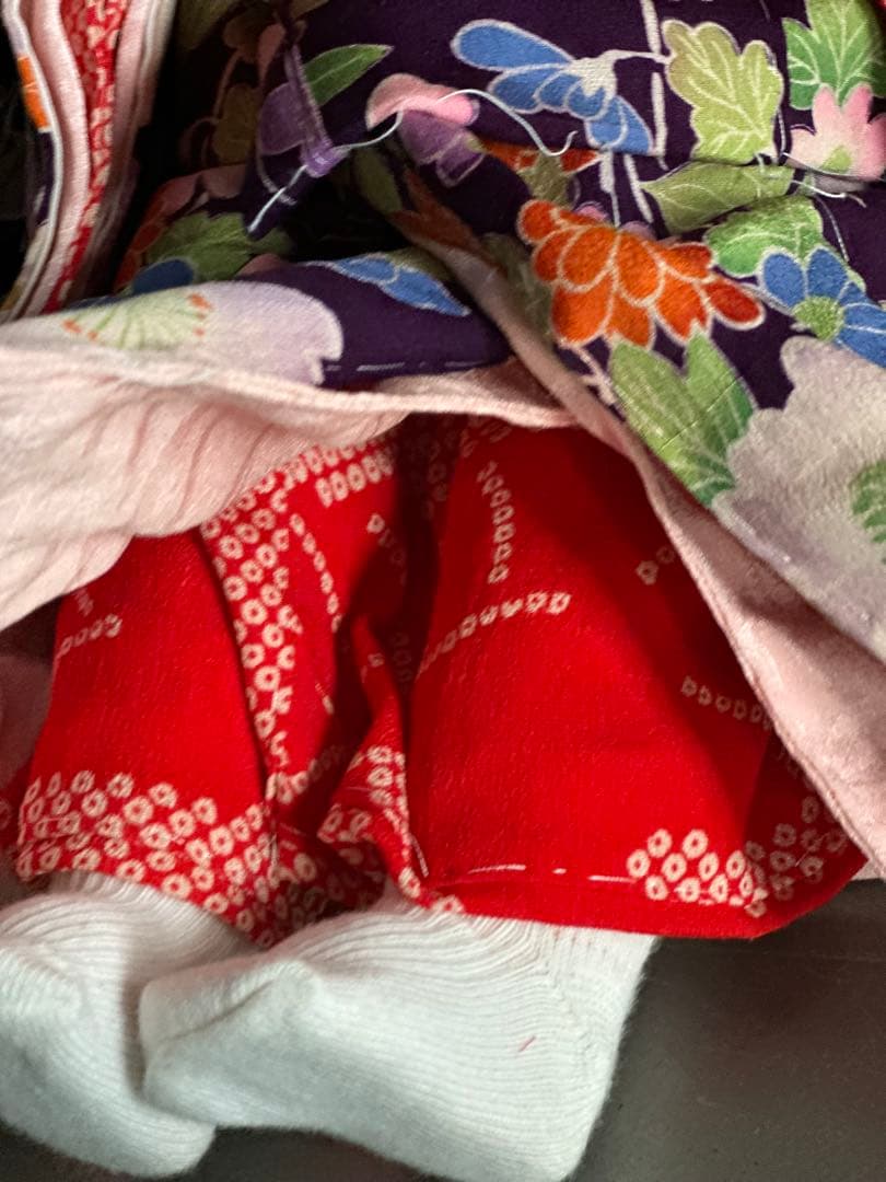 最終お値下げ‼️可愛いすぎます！ビスクドール　花柄お着物の青い目の金髪人形