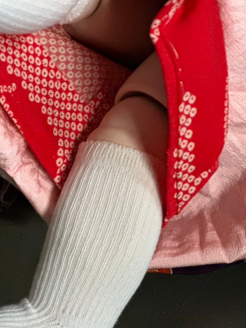 最終お値下げ‼️可愛いすぎます！ビスクドール　花柄お着物の青い目の金髪人形