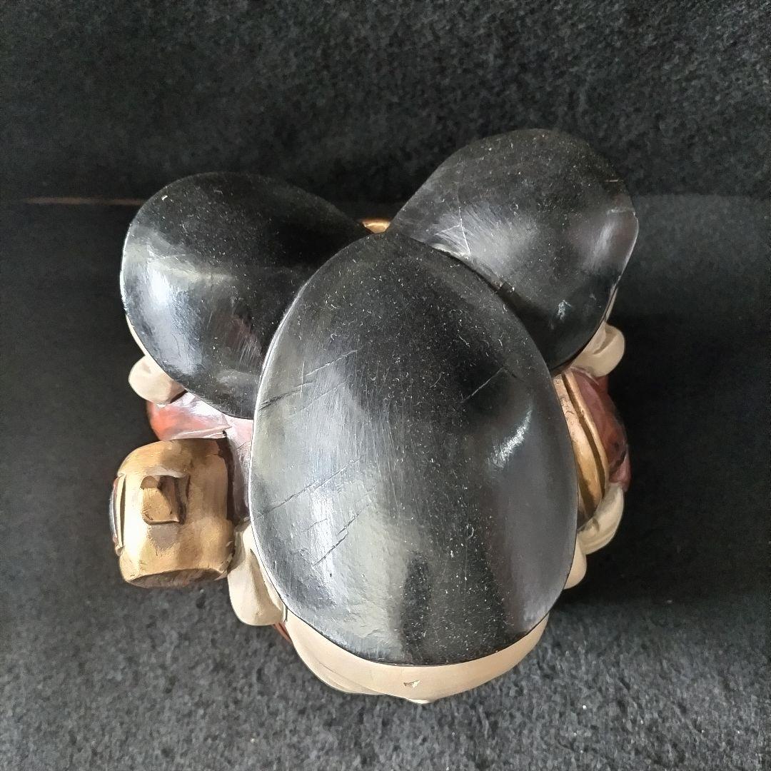 三面大黒天 木製 時代物 骨董品