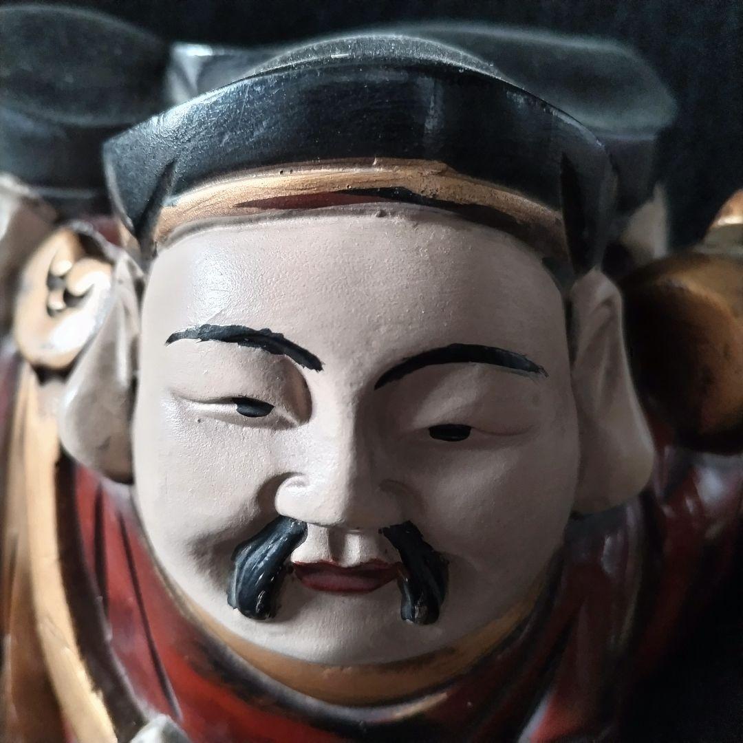 三面大黒天 木製 時代物 骨董品