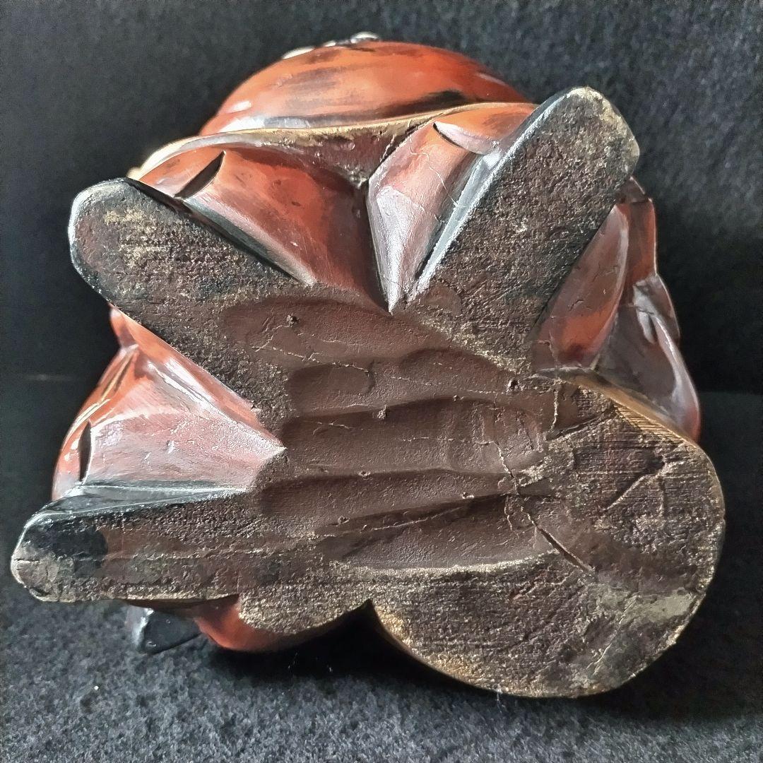 三面大黒天 木製 時代物 骨董品