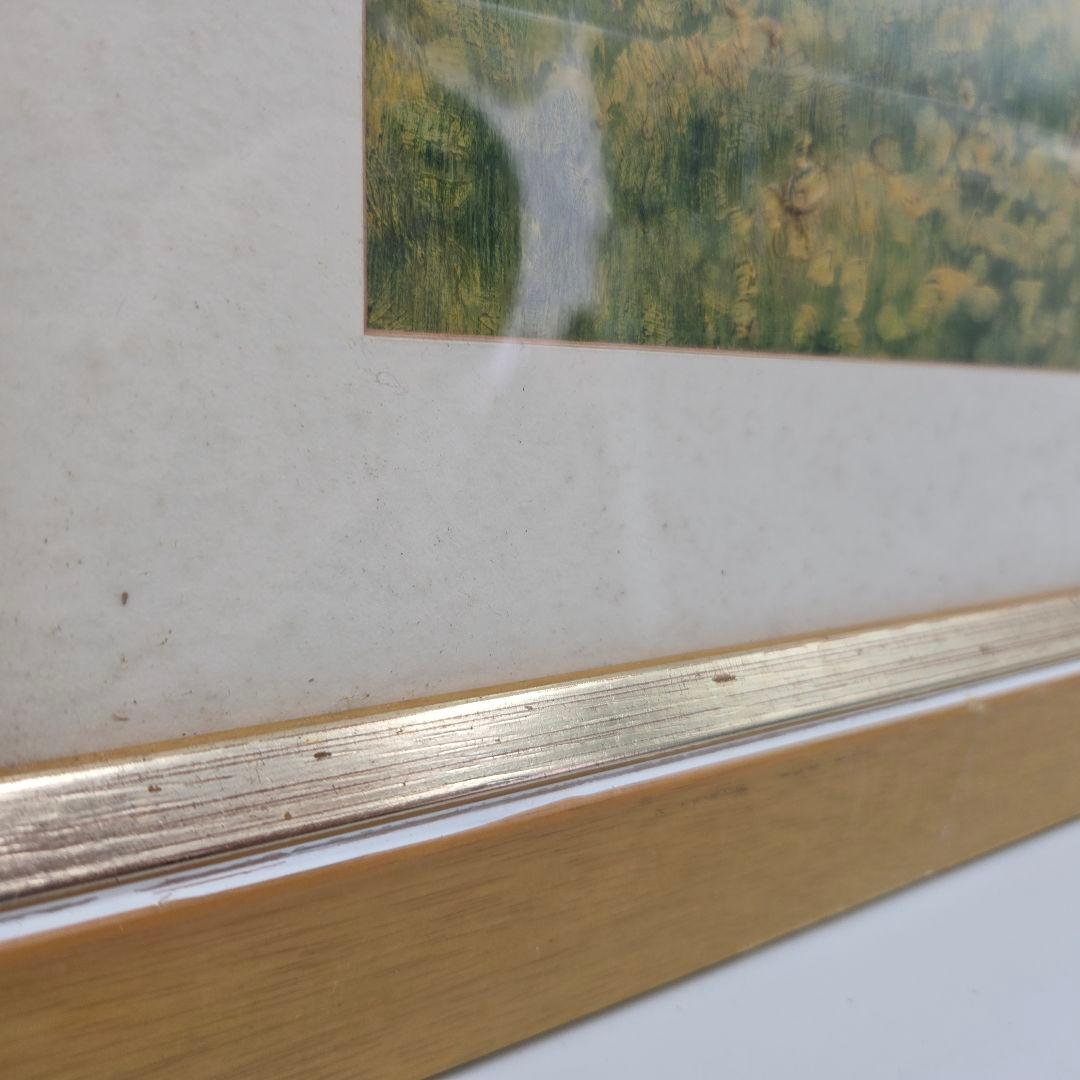 富士山 絵画 額入り 油彩風 風景画 インテリア アート レトロ 大判 装飾