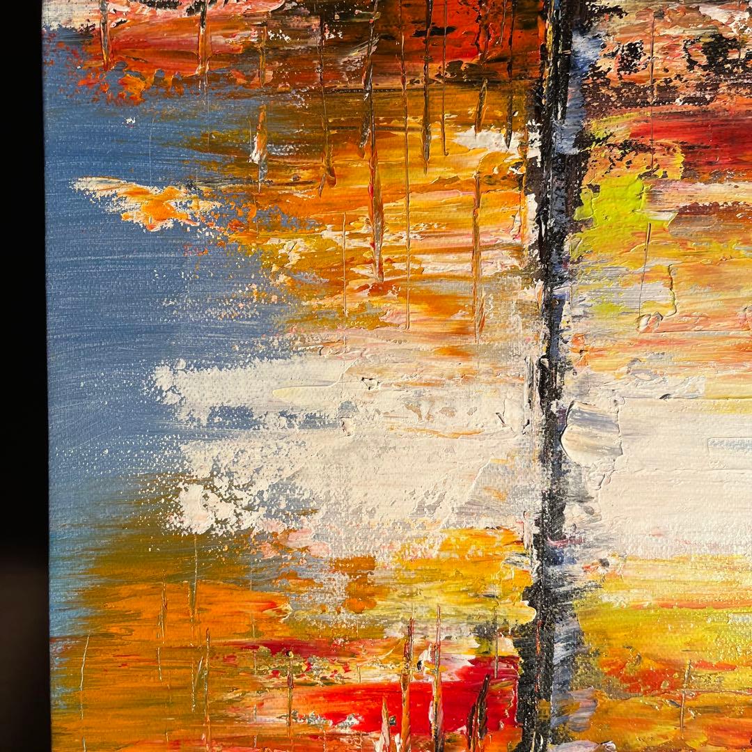 手書き油絵 抽象画 無題 絵画 インテリア 油彩画