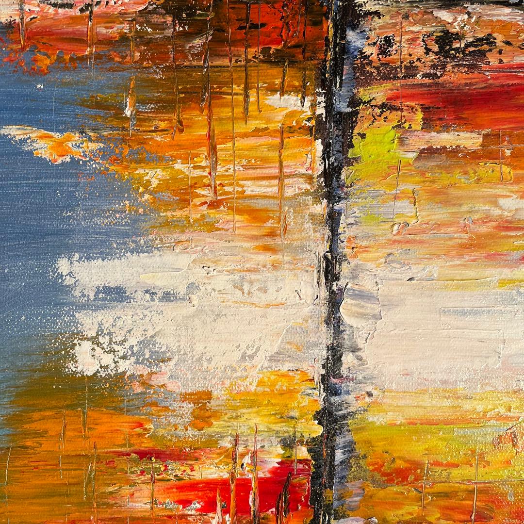 手書き油絵 抽象画 無題 絵画 インテリア 油彩画