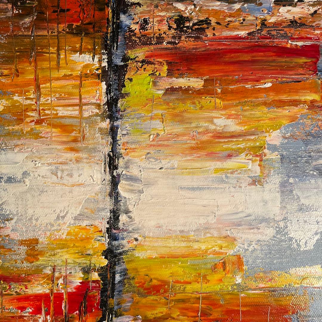 手書き油絵 抽象画 無題 絵画 インテリア 油彩画