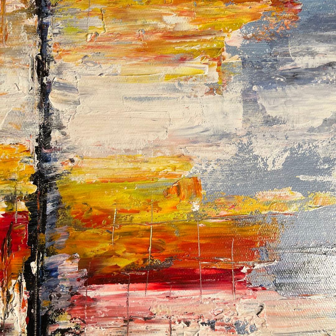 手書き油絵 抽象画 無題 絵画 インテリア 油彩画