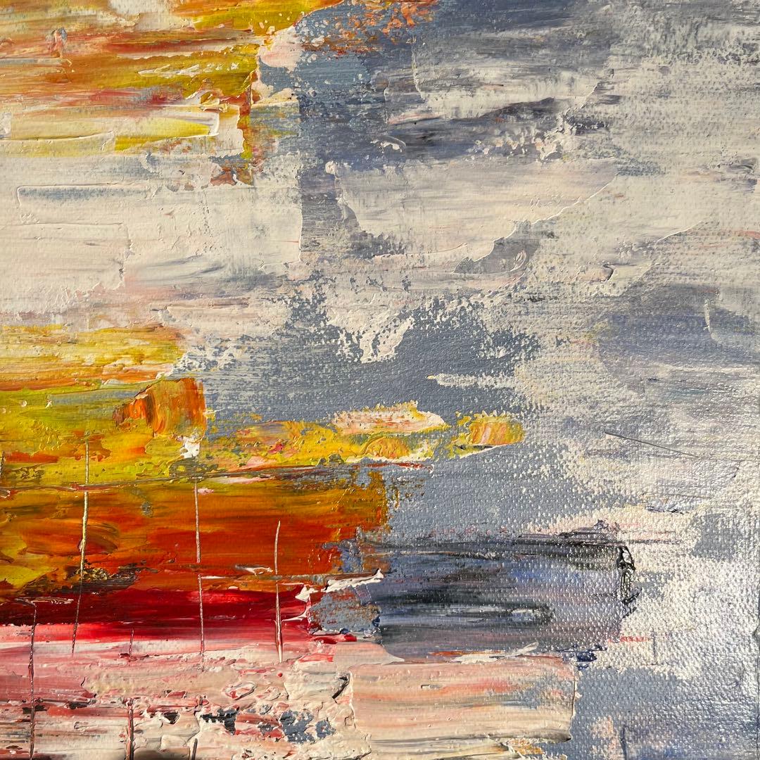 手書き油絵 抽象画 無題 絵画 インテリア 油彩画