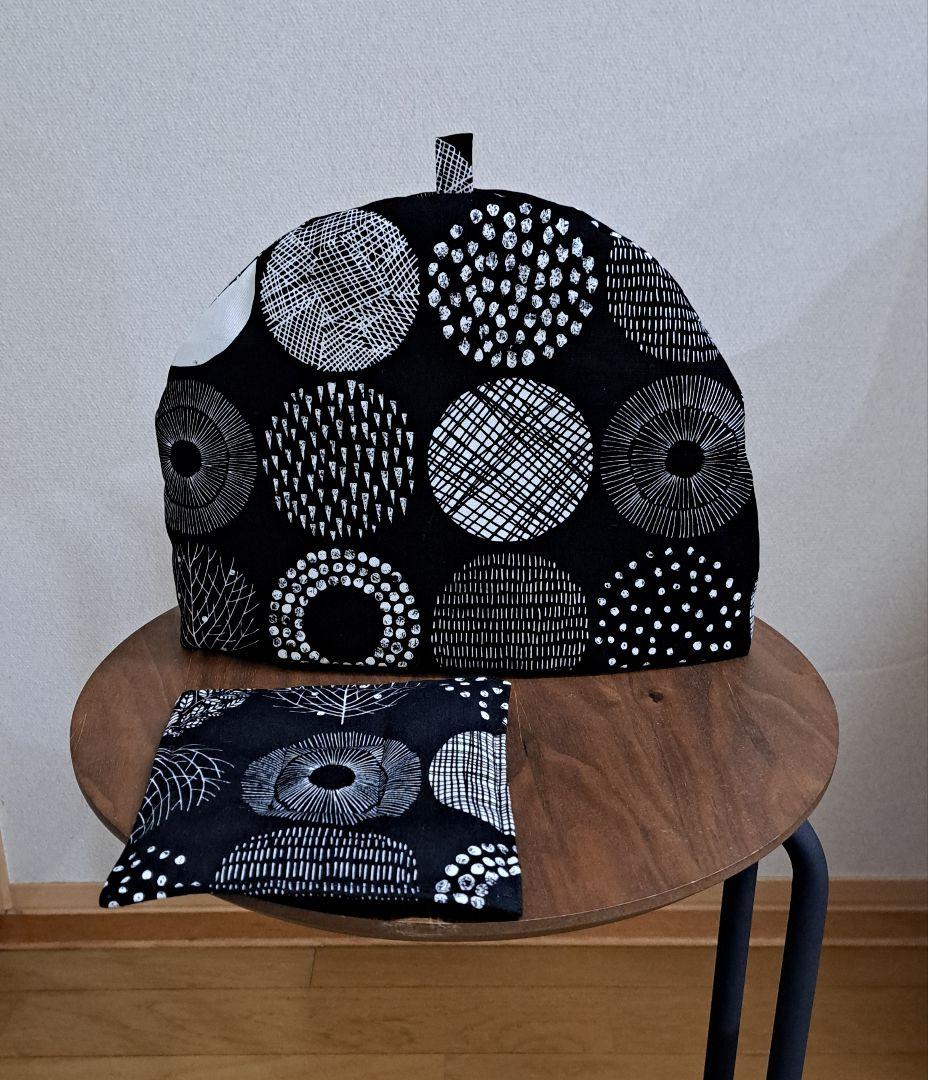 41■　サークルツリー　ブラック　ティーコゼー ティーポットカバー　ティーコジー