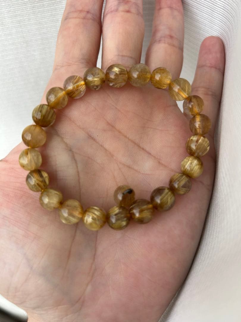 ゴールド ルチル タイチン 8ミリ ブレスレット 天然石