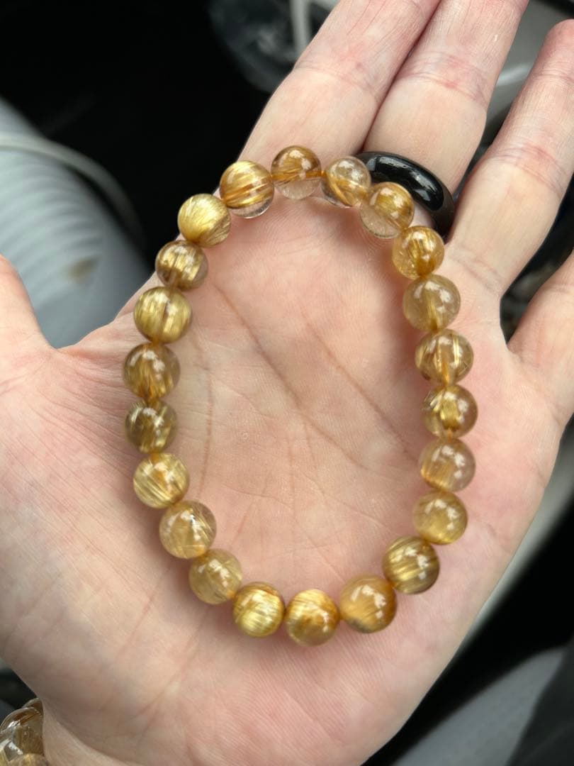 ゴールド ルチル タイチン 8ミリ ブレスレット 天然石