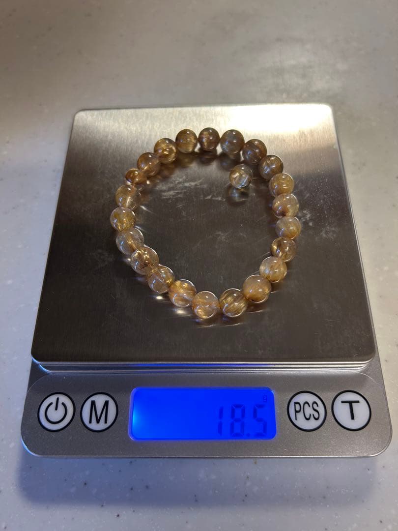 ゴールド ルチル タイチン 8ミリ ブレスレット 天然石