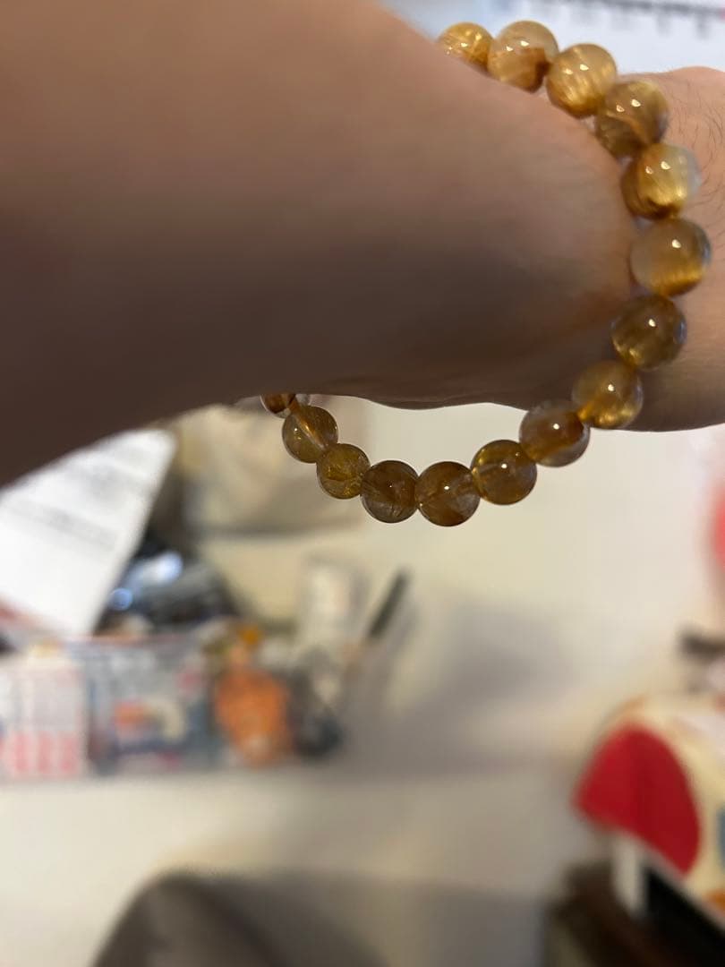 ゴールド ルチル タイチン 8ミリ ブレスレット 天然石
