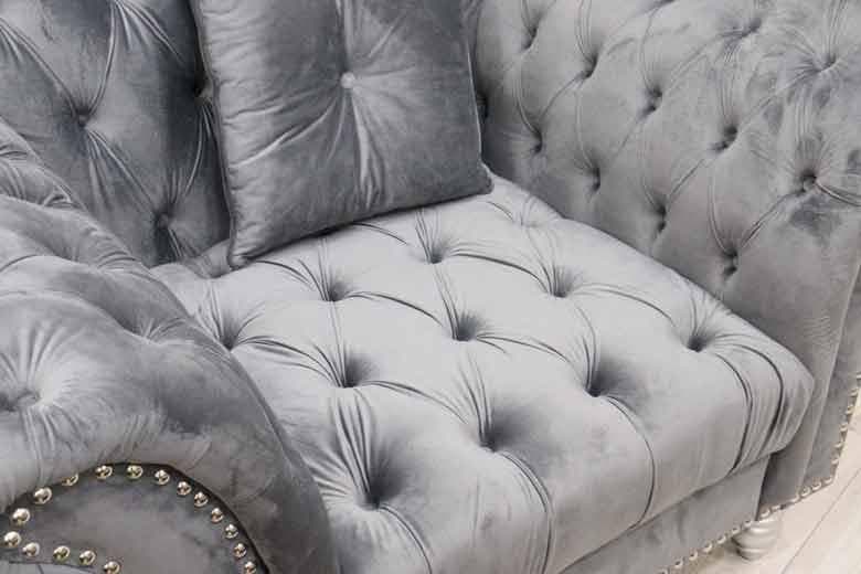 1Pソファ ベルベット 一人掛け グレー デラックスソファ 着脱式