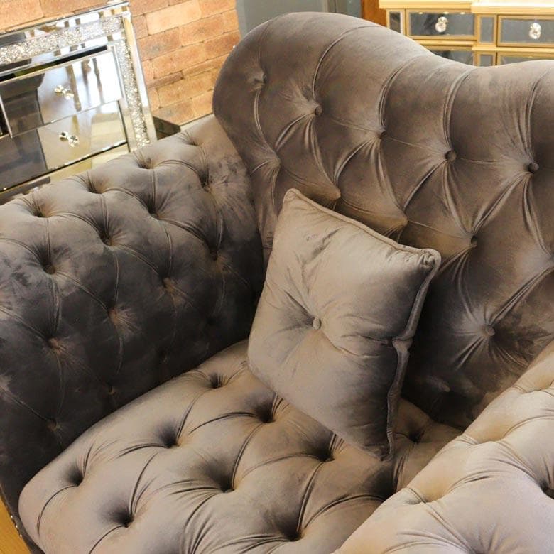 1Pソファ ベルベット 一人掛け グレー デラックスソファ 着脱式