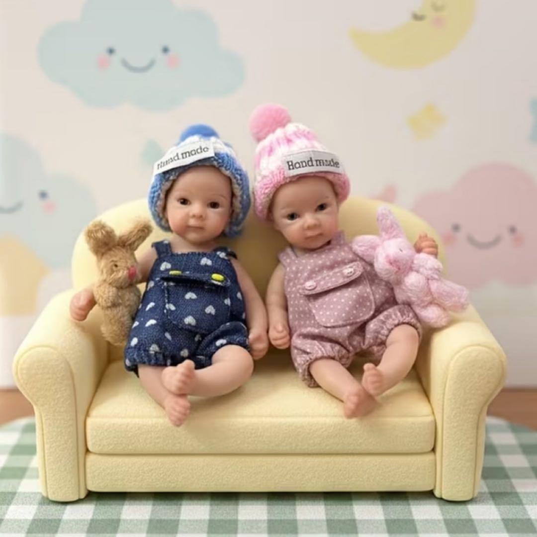 ★新品★リボーンドール フルシリコン 双子ちゃん 男の子&女の子15cm