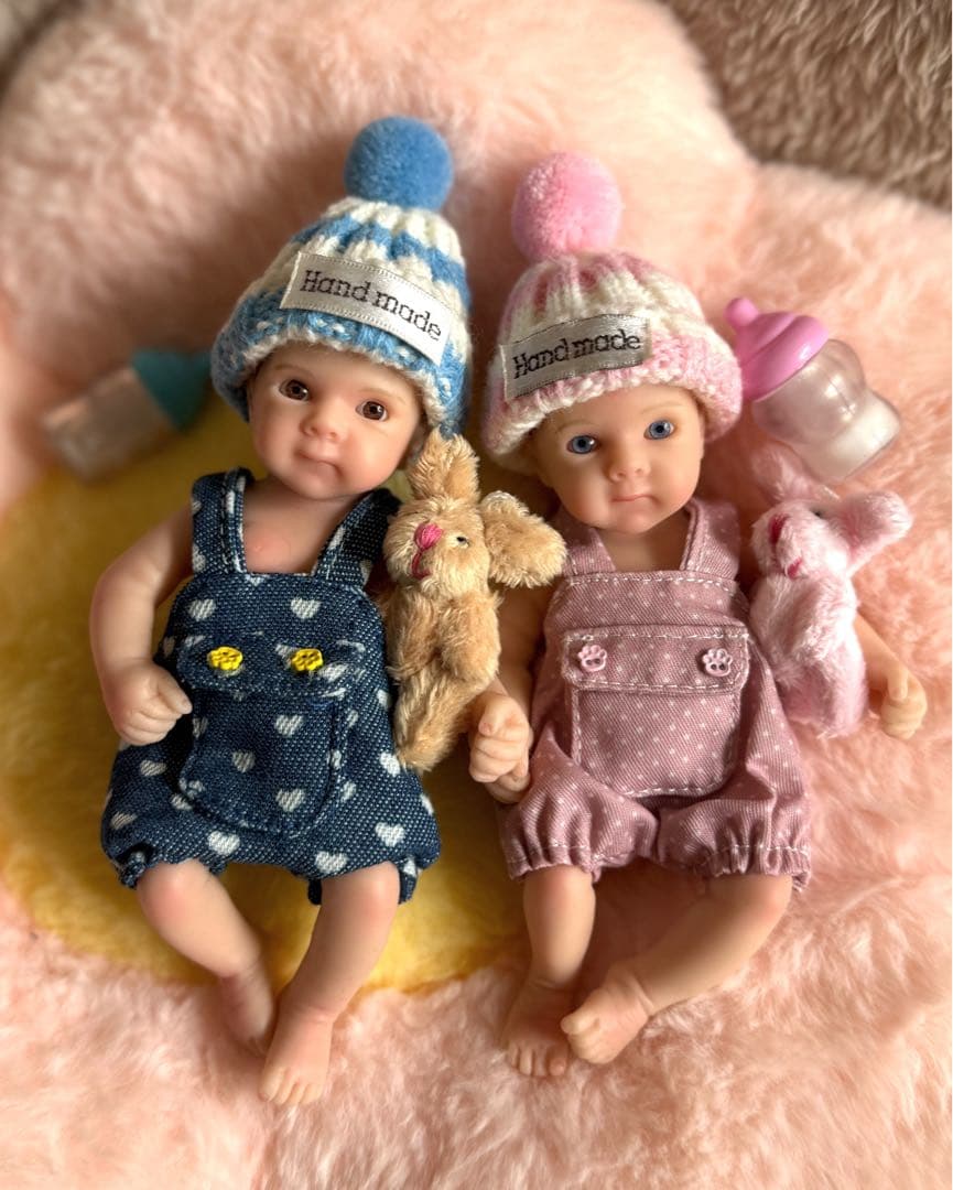 ★新品★リボーンドール フルシリコン 双子ちゃん 男の子&女の子15cm