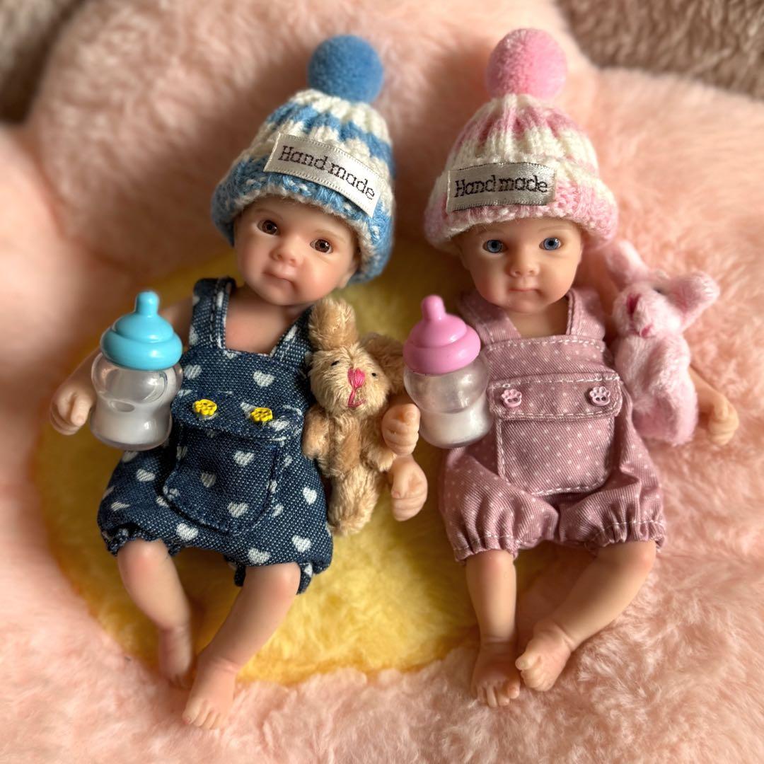 ★新品★リボーンドール フルシリコン 双子ちゃん 男の子&女の子15cm