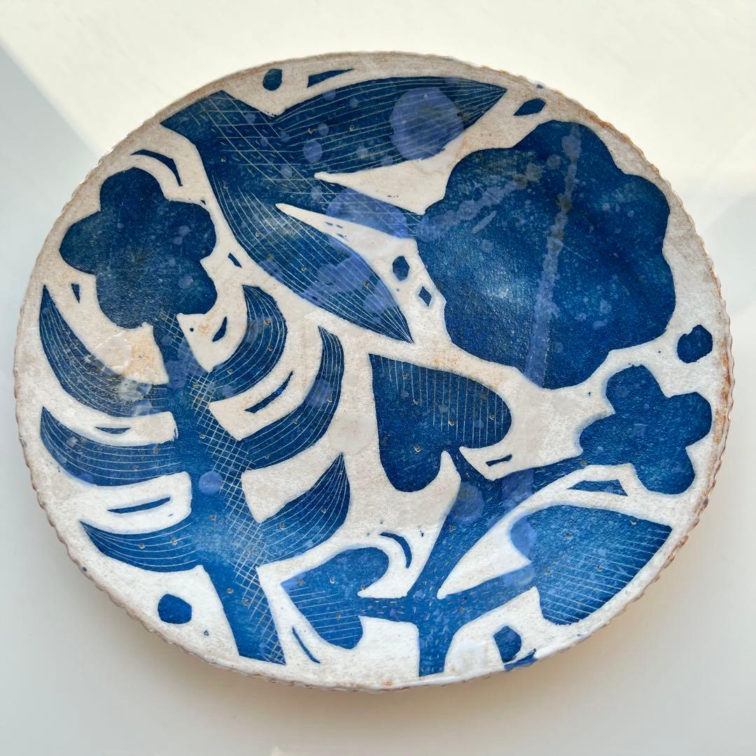 鹿児島睦 ハンドメイド 絵皿（ブルー） 未使用 美品