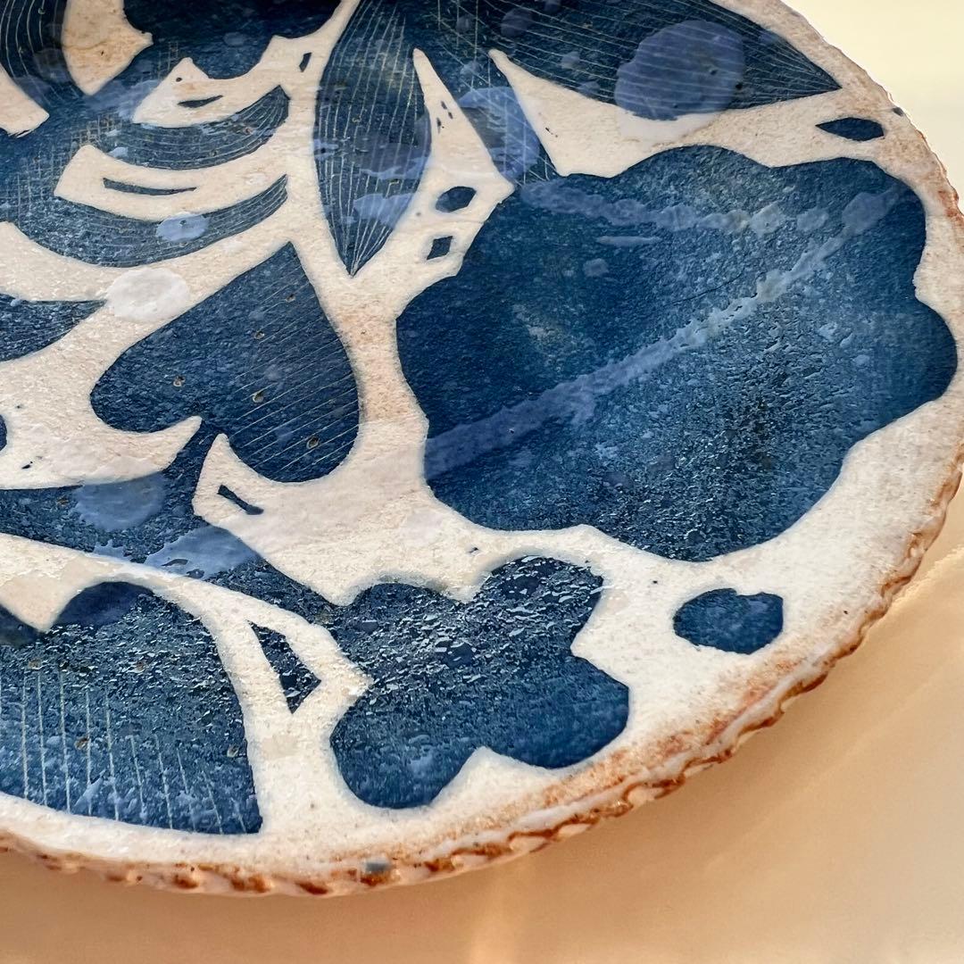 鹿児島睦 ハンドメイド 絵皿（ブルー） 未使用 美品