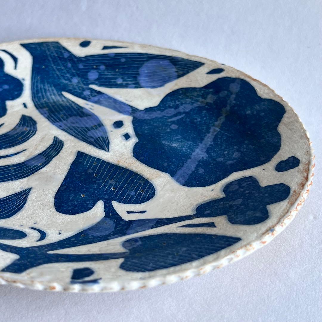鹿児島睦 ハンドメイド 絵皿（ブルー） 未使用 美品
