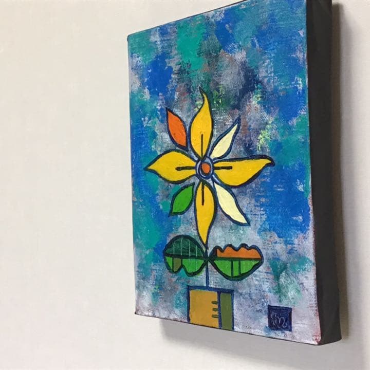 絵画　「クロスひまわり」油彩